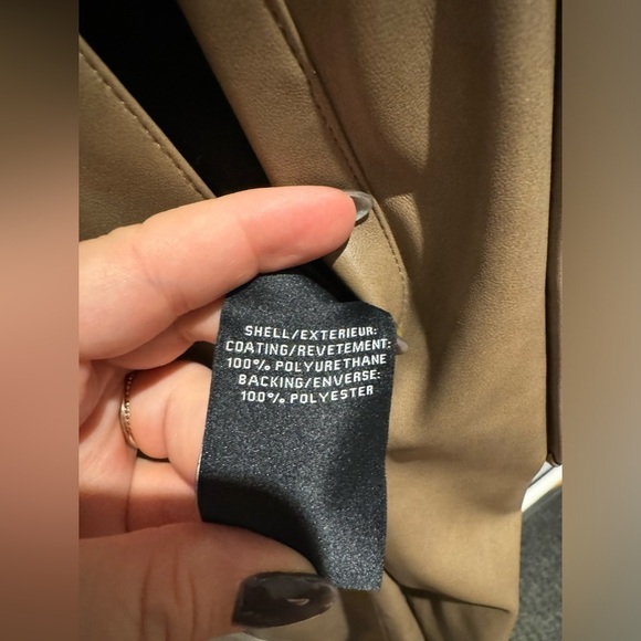 7 FOR ALL MANKIND brown vegan leather jumpsuit with removable belt (XS) - Picture 5 of 7